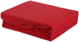 Thermofleece Spannbettlaken 180-200x200 cm + 30 cm mit Rundumgummizug - 125 gsm Rot