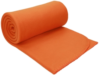Wohndecke Luxus Fleecedecke Kuscheldecke Größe 130x170 cm Farbe orange, Betz, 180 g/m²