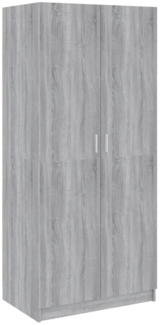 Kleiderschrank, Holzwerkstoff, Grau Sonoma 80 x 52 x 180 cm