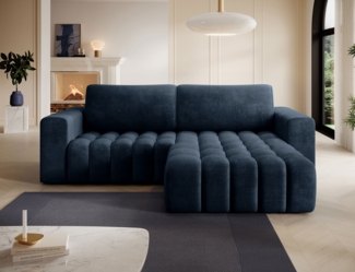 Eltap 'Bonett' Ecksofa mit Schlaffunktion, 92 x 175 x 250 cm, Dunkelblau, Rechts