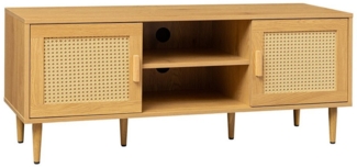 riess-ambiente Lowboard VIENNA 120cm natur-Wiener Geflecht, Rattan, Holz-Optik, Stauraum, Boho (Einzelartikel, 1 St), TV-Board mit Kabelöffnung - ideal f. Ess-, Arbeits-, Wohnzimmer & Flur
