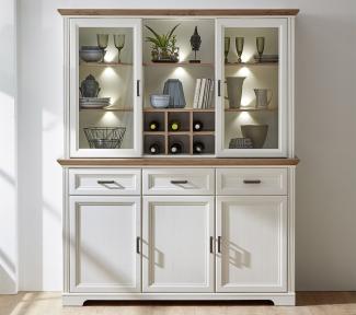 Buffet >Jasmin< in Pinie-Hell aus Metall - 166x205x48cm (BxHxT)