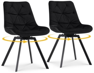 Ofcasa Esszimmerstuhl Samt-Drehstuhl (2er Set, 2 St), Gepolstert Küchenstuhl