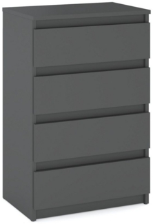 KOSETO Kommode mit 4 Schubladen - 60 cm - für Wohnzimmer und Schlafzimmer, Kratzfeste Oberfläche, Griffloses Design, Pflegeleicht, Modern Design