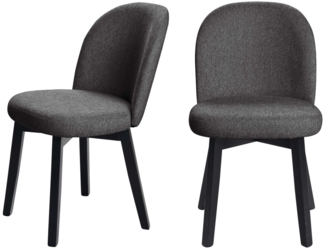 Home affaire 4-Fußstuhl Aretha Esszimmerstuhl, Wohnstuhl, Polsterstuhl, Essstuhl (Set, 2 St), schwarz lackiertes Gestell aus massivem Buchenholz, gepolstertert