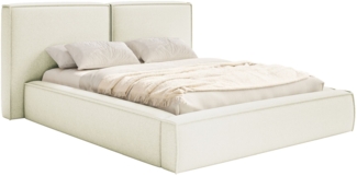 Selsey 'Tilves' Polsterbett 140x200 mit Bettkasten, Lattenrost, Chenille, creme