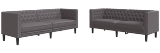 vidaXL 2-tlg. Chesterfield-Sofa-Set Grau Kunstleder 3209277
