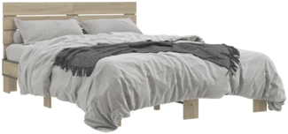 vidaXL Bettgestell Sonoma-Eiche 120x200 cm Holzwerkstoff und Metall 3280153