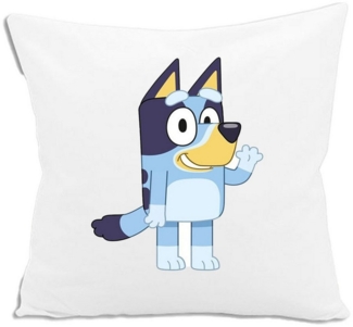 Bluey Dekokissen, 3D Kissen Bluey Weiß 30x30 cm karriert