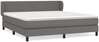 vidaXL Boxspringbett mit Matratze Grau 180x200 cm Kunstleder 3127209