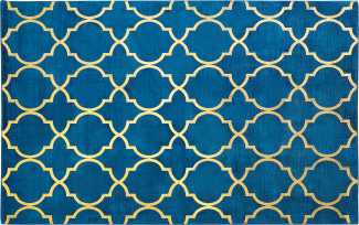 Teppich marineblau/gold 140 x 200 cm marokkanisches Muster YELKI