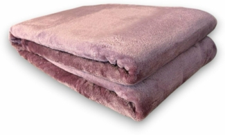 Wohndecke Flanell » XL Kuscheldecke » Tagesdecke 150x200 cm » weiche Couchdecke - Altrosa