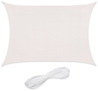 Rechteckiges Sonnensegel HDPE, Weiß, 2x4 m
