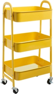 DOEWORKS Aufbewahrungswagen Rollwagen Metall 3 Etagen Gelb