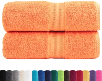 vidaXL Premium Waschhandtücher SOLUND 2 Stück Orange 30x30 cm 600 g/m² 137371