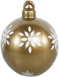 Aufblasbare Weihnachtskugel Ø60 cm Gold-Flocke Christbaumkugel Outdoor Party Weihnachtsdeko