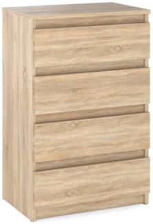 KOSETO Kommode mit 4 Schubladen - 60 cm - für Wohnzimmer und Schlafzimmer, Kratzfeste Oberfläche, Griffloses Design, Pflegeleicht, Modern Design