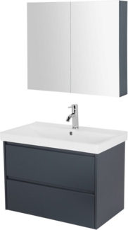 welltime Badmöbel-Set Clarence, Waschplatz mit 2 Auszügen und Softclose Breite 60cm & 80cm