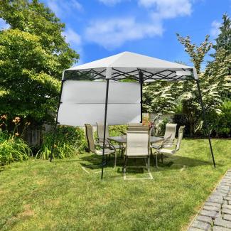 COSTWAY Gartenpavillon Faltpavillon Partyzelt Gartenzelt mit Tasche, Metall Pavillon für Camping, Party, Barbecue 181 x 181 x 210 cm (Weiß)