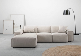 andas Ecksofa Glimminge L-Form auch in Breitcord, Feincord + Easy care-Bezug, Breite 264, Zierkissen