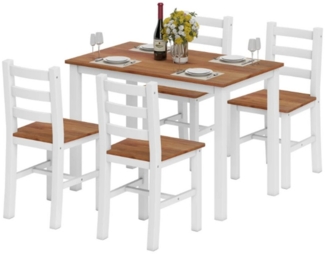 XDeer Esstisch Esstisch Essgruppenset, Esstisch, 4 Stühle, Esszimmerstuhl, Esszimmerset