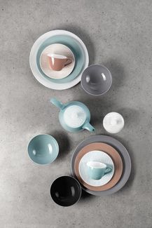 Kombi-Untertasse 13,5 cm Life Fashion Green Chic Seltmann Weiden Kaffeetasse - Mikrowelle geeignet, Spülmaschinenfest