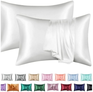 BYSURE Kissenbezug, (2 Stück), 2 Stücke einfarbige Kissenbezüge aus Kunstseide