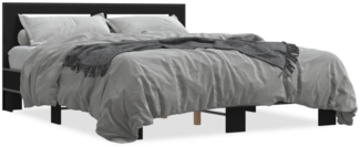 vidaXL Bettgestell Schwarz 150x200 cm Holzwerkstoff und Metall 3280097