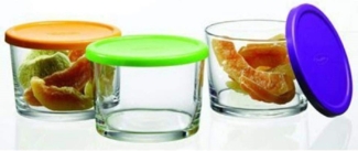 2x Pasabahce Bistro Workshop Schale Aufbewahrungsbox Aufbewahrungsdose Box Dose aus Glas mit Plastik Deckel