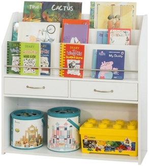 SoBuy Bücherregal KMB39, Kinder Kinderregal mit Ablagefächern und 2 Schubladen Spielzeugregal