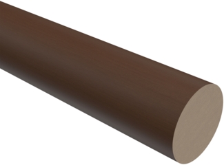 Rundstange 160 cm, 28 mm Ø Nussbaum lackiert