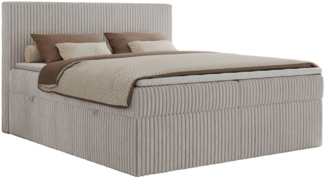 MKS MÖBEL Boxspringbett TILIANO (Packung, Set, Gepolstertes Kopfteil, Visco-Topper, Polsterbett, T30-Schaum), Doppelbett, Multipocket-Matratzen, Zwei Bettkästen, Cord Bett