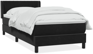 vidaXL Boxspringbett mit Matratze Schwarz 80x220 cm Samt 3318305