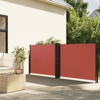 vidaXL Seitenmarkise Ausziehbar Terrakottarot 140x600 cm 4004618