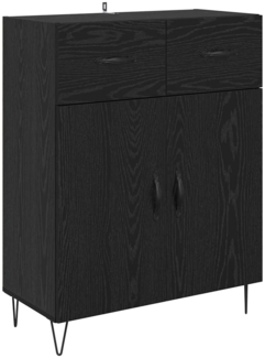 vidaXL Sideboard Schwarz Eichen-Optik 69,5 x 34 x 90 cm Holzwerkstoff 882274