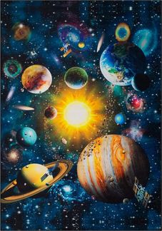 Tapiso Kinderteppich COSMO GAME, rechteckig, Höhe: 7 mm, Rutschfester Kinder- und Gamer-Teppich mit buntem Design