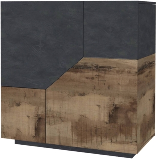 Dmora Kommode Arbal, 2-türiges Küchen-Sideboard, Wohnzimmer-Buffet, 100 % Made in Italy, 100 x 43 x 106 cm, Schiefer und Ahorn,