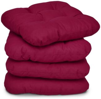 4er Set Beautissu Lisa Stuhlkissen 40 x 40 x 8 cm Rot