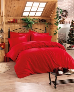 Satin-Einzel-XL-Bettbezug-Set (DE), 'Elegant', Rot