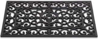 matches21 HOME & HOBBY Fußmatte Fussabtreter Gusseisen-Optik floral als Outdoor Gummi-Matte, rechteckig, Höhe: 12 mm, Wetterfeste 40x60 cm Aussen-Bereich Türmatte als Schmutzfangmatte