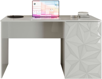 INOSIGN Schreibtisch Prisma, Breite 120 cm, Tiefe 50 cm, mit Stauraum (1 Tür - 2 Fächer), Computertisch, Arbeitstisch, Schminktisch, Tür mit Siebdruck