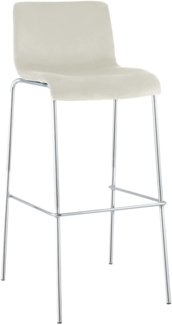 CLP Barhocker Hover Samtbezug Vierfußgestell aus Metall bis 150 kg belastbar,creme