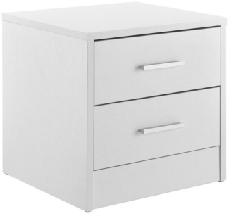 en. casa Nachttisch, »Jette« Nachtschrank mit 2 Schubladen 38 x 34 x 37 cm Weiß