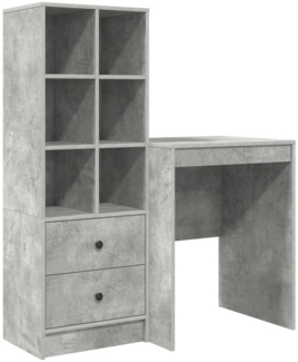 vidaXL Schreibtisch mit Stauraum 2 pcs Beton Grau 60 x 50 x 76 cm 3337340