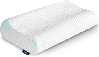 LAMB Höheneinstellbares Memory Foam Nackenstützkissen,Polyester weiß, 50x36 cm