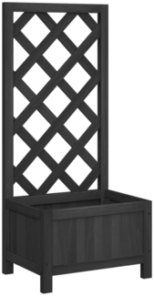 vidaXL Pflanzkübel mit Spalier Schwarz Massivholz Tanne 365475