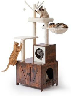 Kratzbaum mit Katzenklo-Schrank 150 cm 10053563_1502