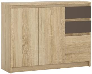 Kommode Armadio Sideboard 109 x 35 x 85 cm eiche sonoma lava grifflos