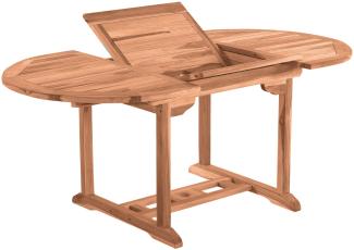 Gartentisch 120cm rund ausziehbar Teak massiv Holztisch Esstisch Garten Tisch