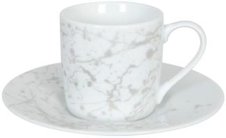 Könitz Espressotasse mit Untertasse Silver Splash, Kaffeetasse, Espressobecher, Porzellan, 85 ml, 11 5 053 2629